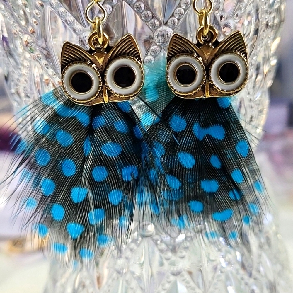 Feather Owl Earrings!